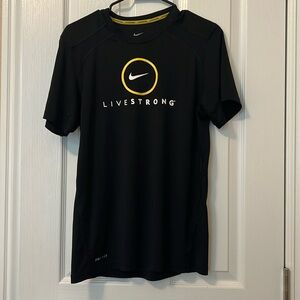 Nike Dri Fit Livestrong Athletic T-Shirt Men's Size Small Black